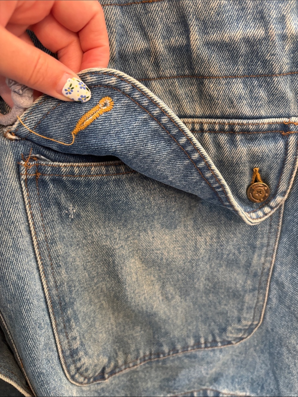 Vintage 100% Cotton Women's Hooded Denim Parka Jacket - Light Blue - Picture 5 of 9